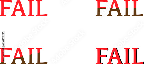 Vector illustration of fail text set