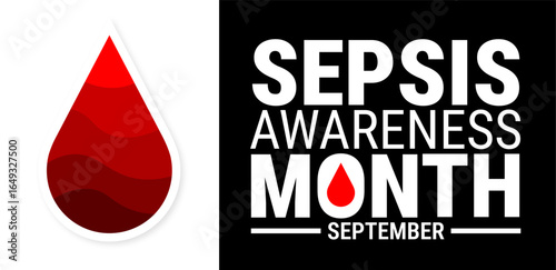 sepsis awareness month background, banner, card or poster design template is observed every year during September, to raise awareness about the mission. Vector illustration.