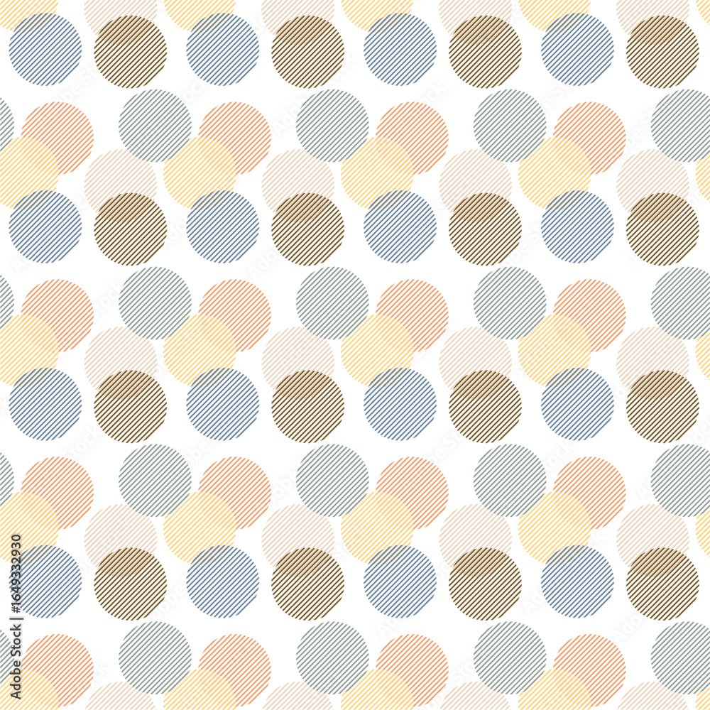 Seamless pattern with polka dot circles vector artistic print for textile paper decor wallpaper background endless creative art