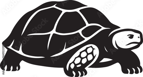 Turtle tortoise reptile illustration, Black and white turtle silhouette
