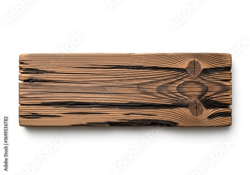 Rustic weathered wood plank with natural grain and knots