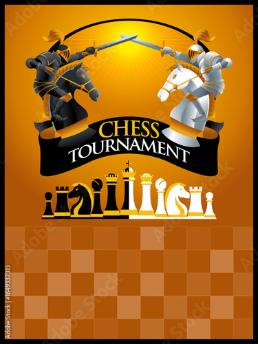Vector of a chess tournament poster design layout, just need to put in your logo and details.