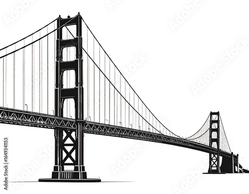Golden gate bridge black silhouette,Golden gate bridge clip art vector  