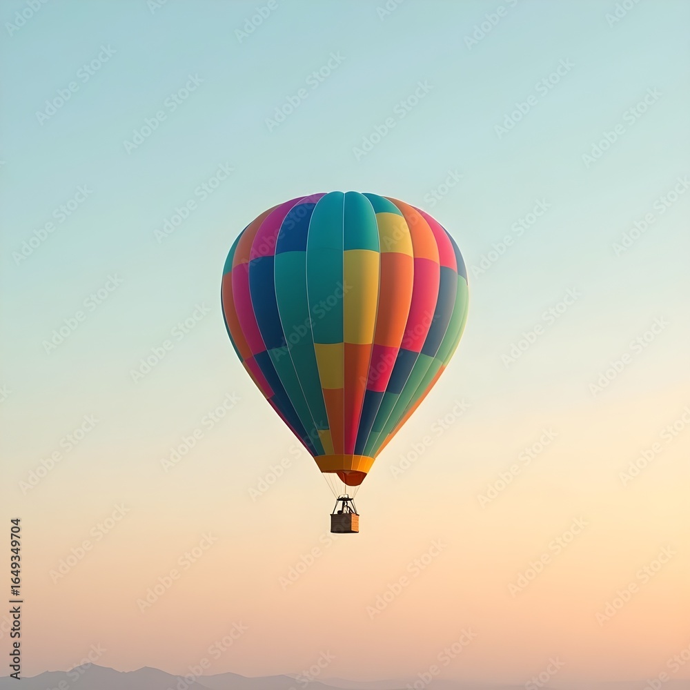 Obraz premium balloon, air, sky, hot, hot air balloon, flying, colorful, flight, fly, ballooning, basket, adventure, balloons, float, fun, travel, color, transportation, sport, aircraft, red, transport, high, blue,