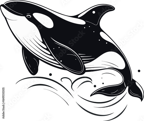 Silhouette vector illustration of a fish logo design symbol art marine animal icon for sea ocean water nature wildlife life tattoo