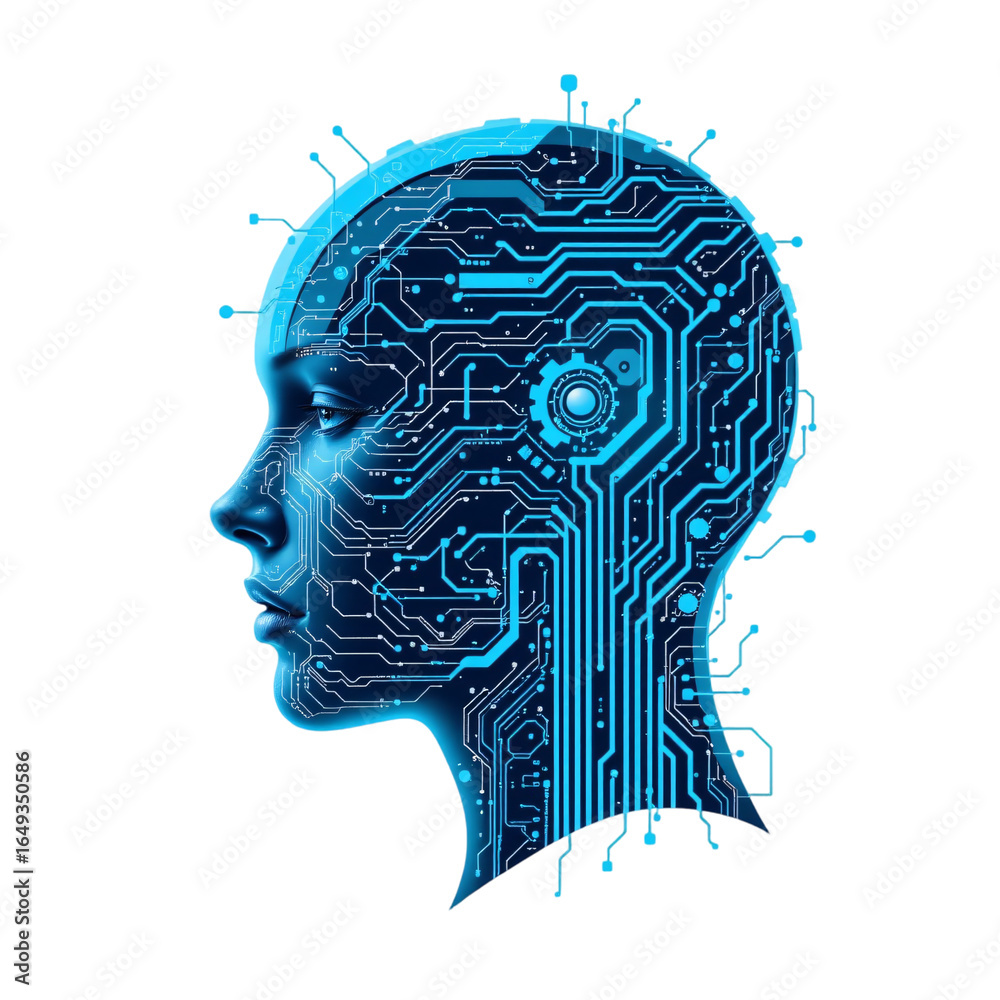Obraz premium Exploring artificial intelligence development virtual space digital artwork futuristic environment profile viewpoint tech concept