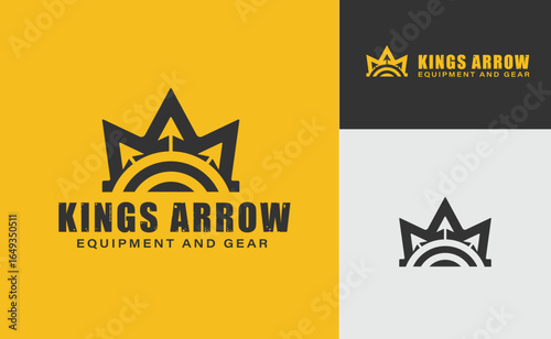 king's Crown made from Arrowhead for Archer Archery Outdoor Apparel Gear Hunter logo design