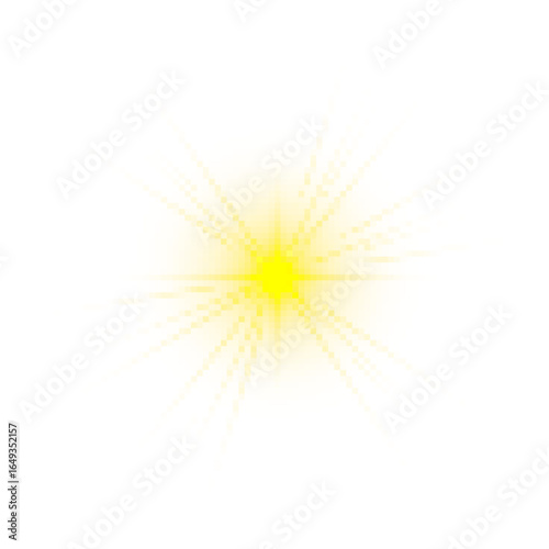 Sun light with glare. Golden flash png. Sun rays png. Vector illustration for perfect effect with sparkles.	