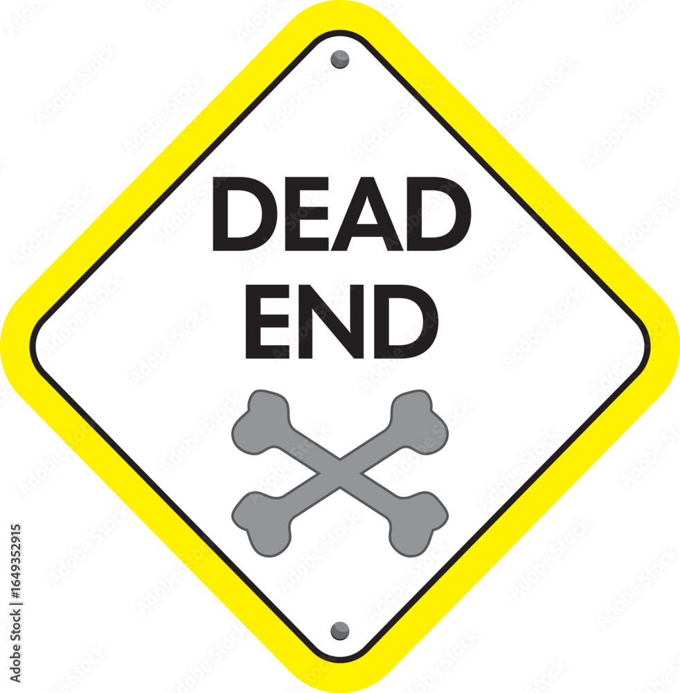 Yellow and White Traffic Signal Dead End Sign Vector Design Yellow and White Traffic Signal Dead End Sign Vector Design