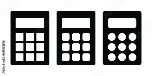 Calculator Icon Set. Accounting, calculating, Finances Vector symbol. Vector illustrator