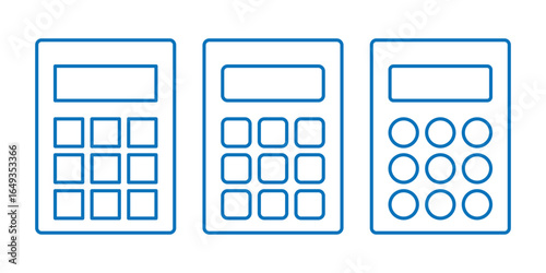 Calculator, math icon. Calculator icon set. Minimal Calculator Outline Icons for UI/UX and Apps. Vector illustration