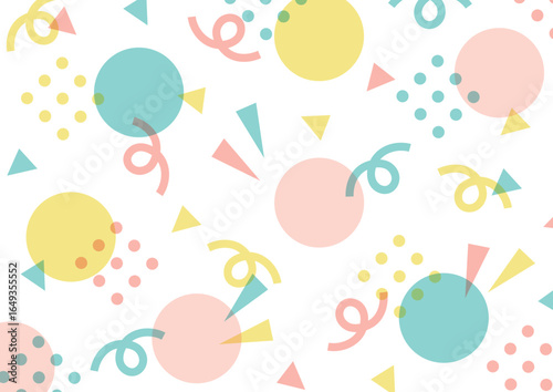 四角三角丸くるくるポップな模様パステルカラー