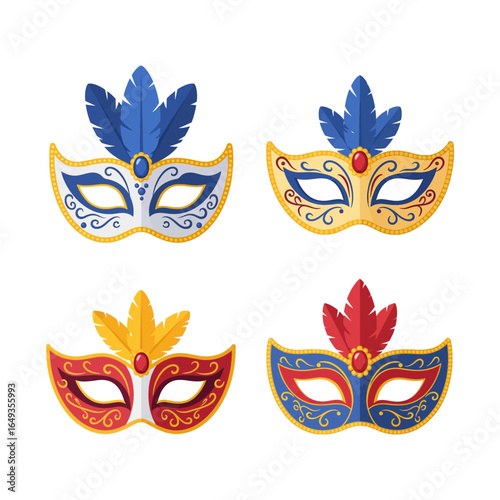 Colorful Carnival Masks Collection for Party and Celebration