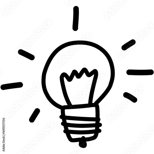 A Hand-Drawn Illustration of a Bright Idea Light Bulb Symbolizing Innovation and Creativity