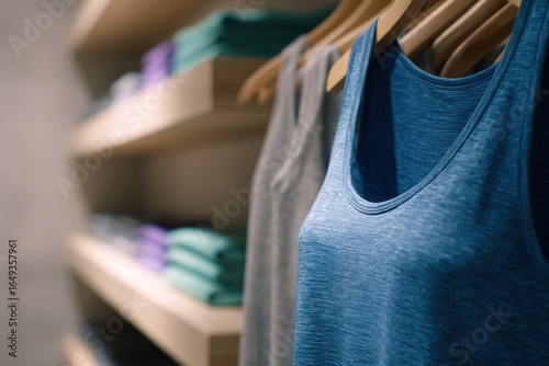 Modern activewear displayed in fashion boutique