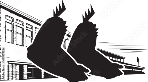 Iconic stadium entrance with architectural detail