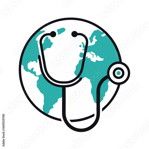 3d world health day stethoscope around world jpg