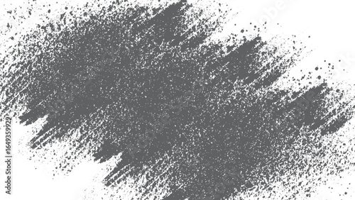 Dusty distressed black texture on white surface with grunge effect. Distressed dark grainy texture overlay on white for background use 