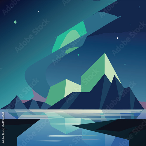 northern lights over icebergs   (2).eps