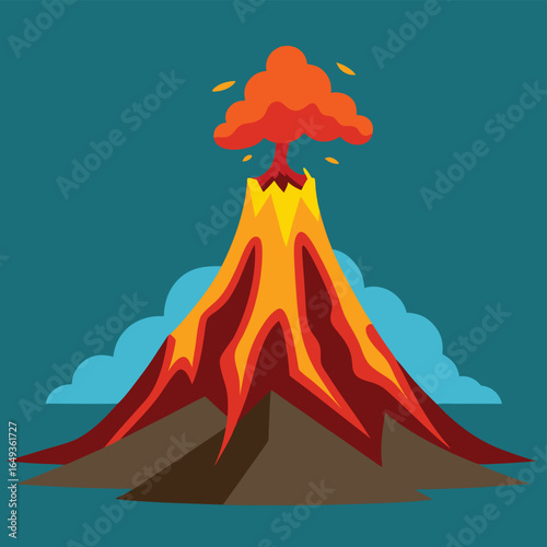 volcano with lava flow   (1).eps