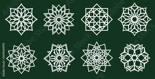Geometric Islamic Star Patterns, Ornaments VECTOR