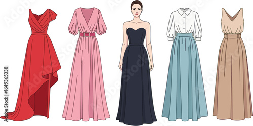Dresses, Woman, Fashion VECTOR