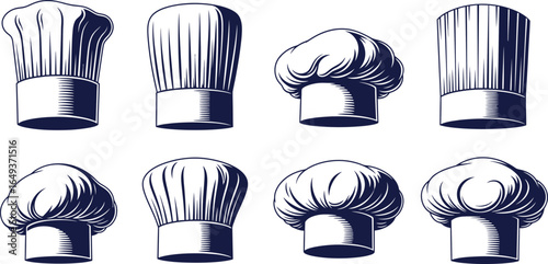 Chef Hats, Culinary Uniforms, Professional VECTOR
