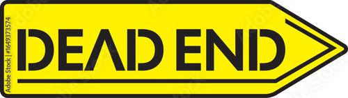 Yellow Right Turn with Dead End Traffic Sign Vector Design