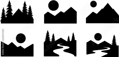 "Forest Landscape in Fish Silhouettes – Double Exposure Nature Art Set" bundle  graphics