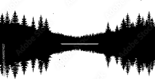 "Forest Landscape in Fish Silhouettes – Double Exposure Nature Art Set" bundle  graphics