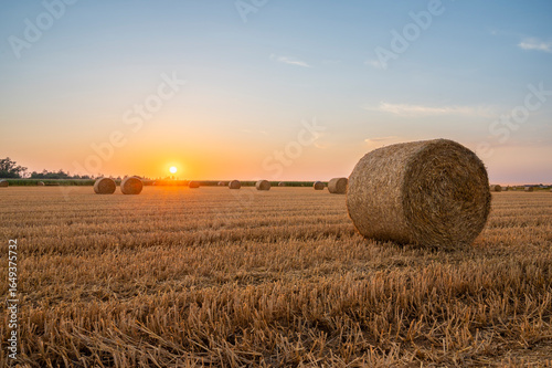 Susnset on field after harvest VIII