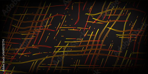 best art black background whit mesh. Red yellow grunge combustion isolated on a black background. Abstract 3d sporty mode