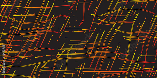 best art black texture motion background. Red yellow grunge combustion isolated on a black background. Abstract 3d modern