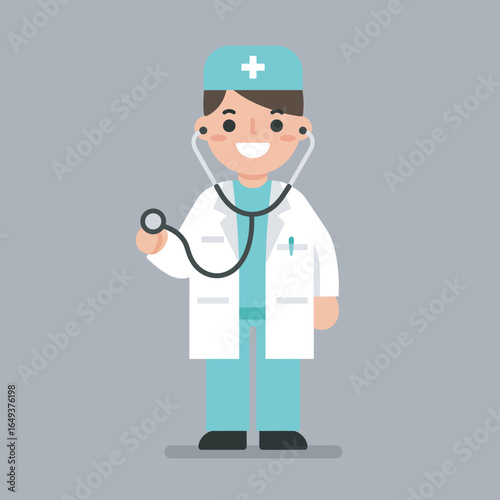 Friendly doctor ready to help with a smile, perfect for healthcare promotions and medical campaigns