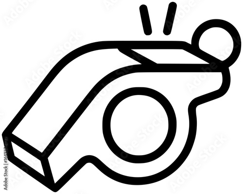 Whistle – Minimalist Black and White Sports and Physical Education Vector Icon