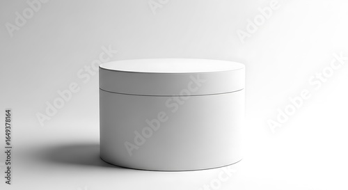 Wallpaper Mural Minimalist White Cylindrical Box with Subtle Shadow on White Background container cylinder Torontodigital.ca