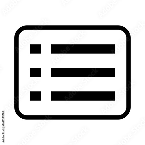 リスト・メニューを表すシンプルな黒いアイコン（ベクター素材） / Simple Black List or Menu Icon (Vector Illustration)