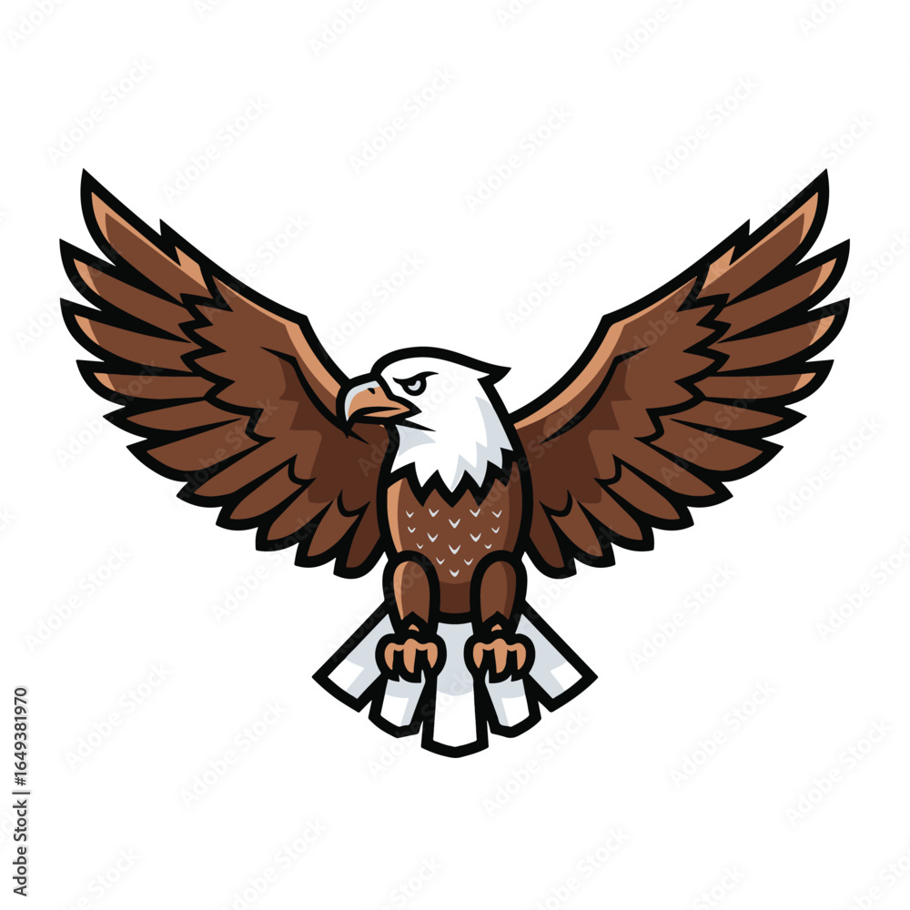 Fototapeta premium Eagle cartoon character isolated on a white background