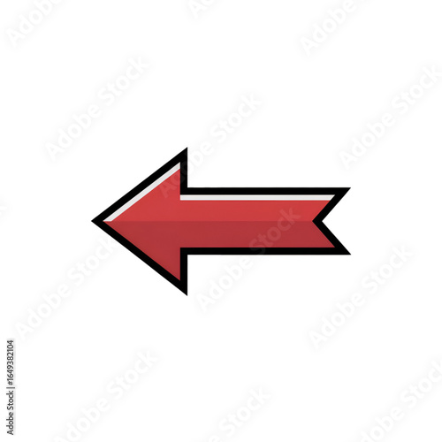 Bold red arrow points left, signaling direction, progress, or a new path forward.