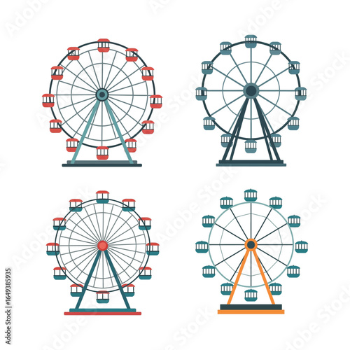 Ferris Wheel Collection Amusement Park Attractions
