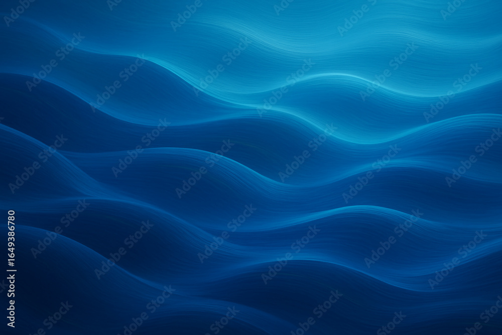 Obraz premium Abstract blue wave pattern with smooth flowing curves and gradient ocean-inspired texture