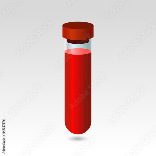 Blood Collection Vial, Vector Isometric