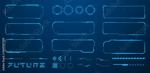 Futuristic interface element technology blue