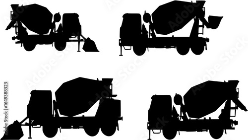 silhouette of a concrete mixer vector
