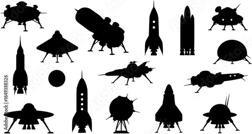 spacecraft silhouette vector
