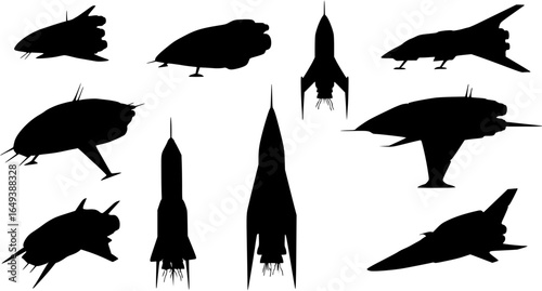 spacecraft silhouette vector
