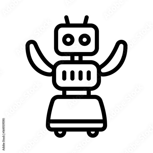 robot dance outline icon. robot entertainment black line illustration.