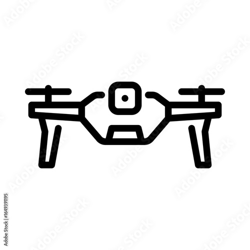 drone outline icon. quadcopter black line illustration.