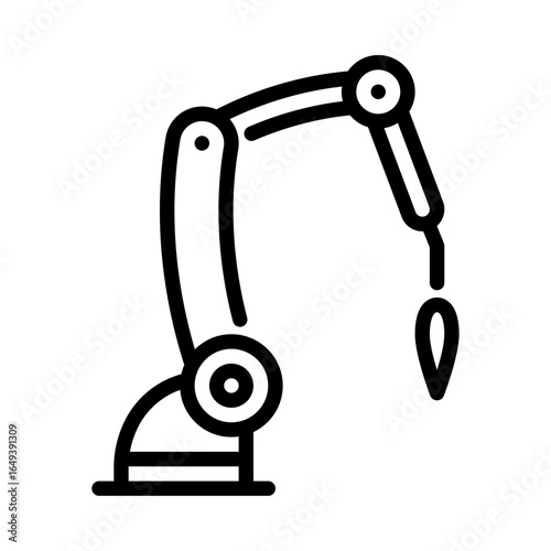 welding robot outline icon. industrial robot black line illustration.