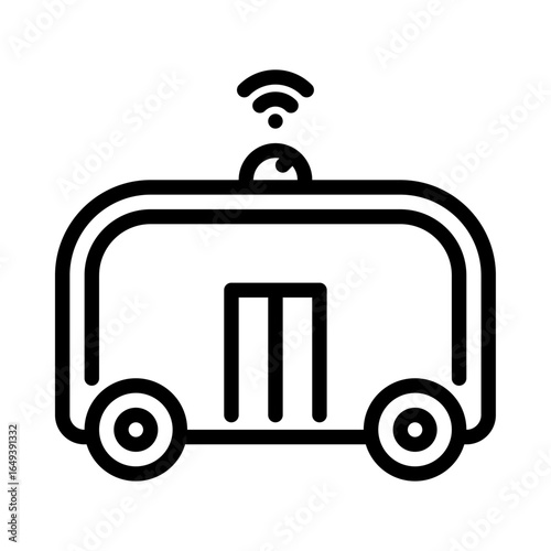 robot vehicle outline icon. robotic vehicle black line illustration.